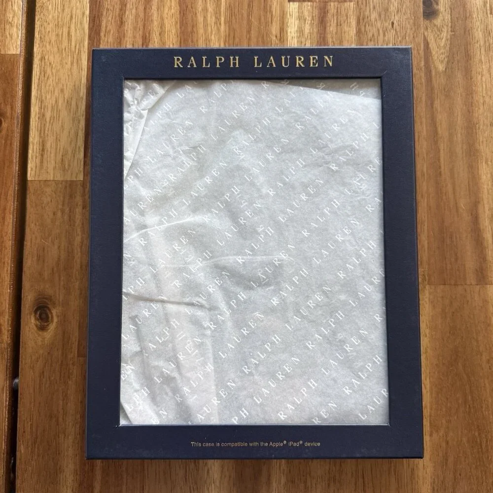 Polo Ralph Lauren Leather Green Case For Ipad Or Tablet Media Case‎ Embossed NWT